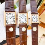 Wholesale Replica Cartier Tank Must Quartz watches Rose Gold Leather Strap